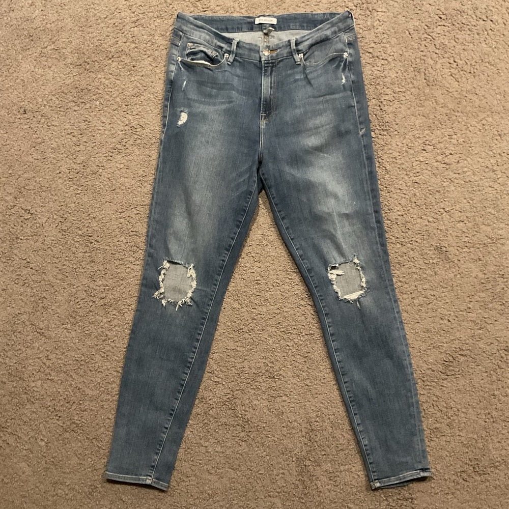 Good American Good Legs Skinny Jeans Distressed Pants Casual sz 12/31
